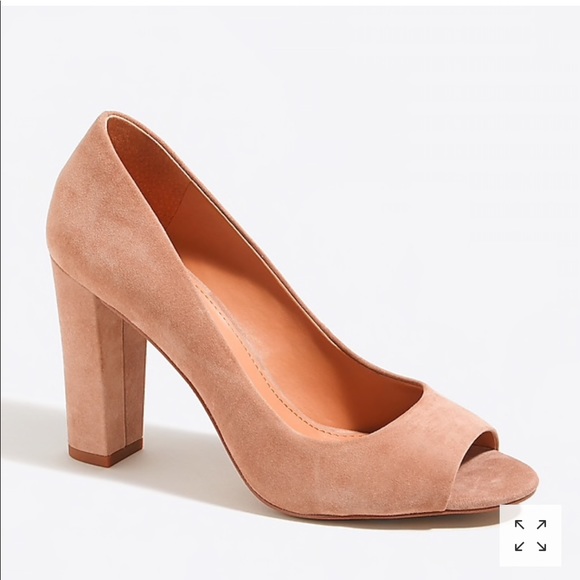 J. Crew Shoes - ❗️J Crew Suede Peep Toe Chunky Heels